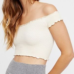 Free People Smocked Crop Top
